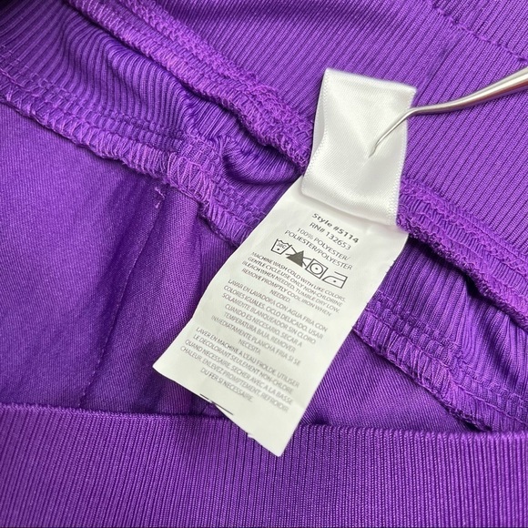 NEW WonderWink Purple Four-Stretch Elastic Waist No Iron Sport Cargo Scrub Pants - Picture 13 of 16